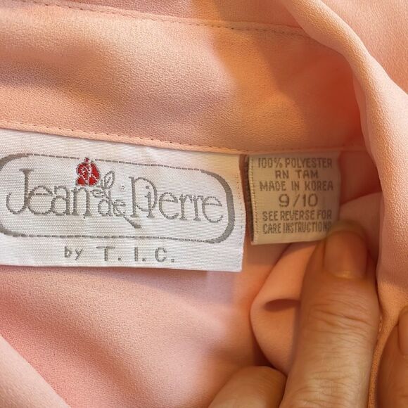 Vtg 80s/90s‎ Jean de Pierre light pink embroidered blouse - Picture 8 of 9